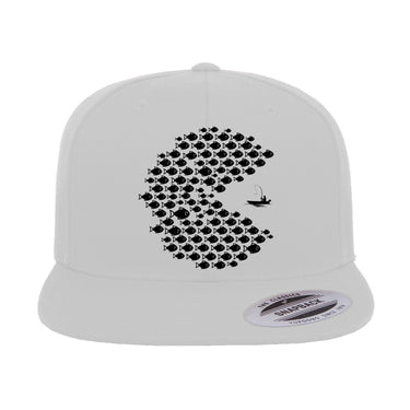 Fishing Pacman Style Flat Bill Cap
